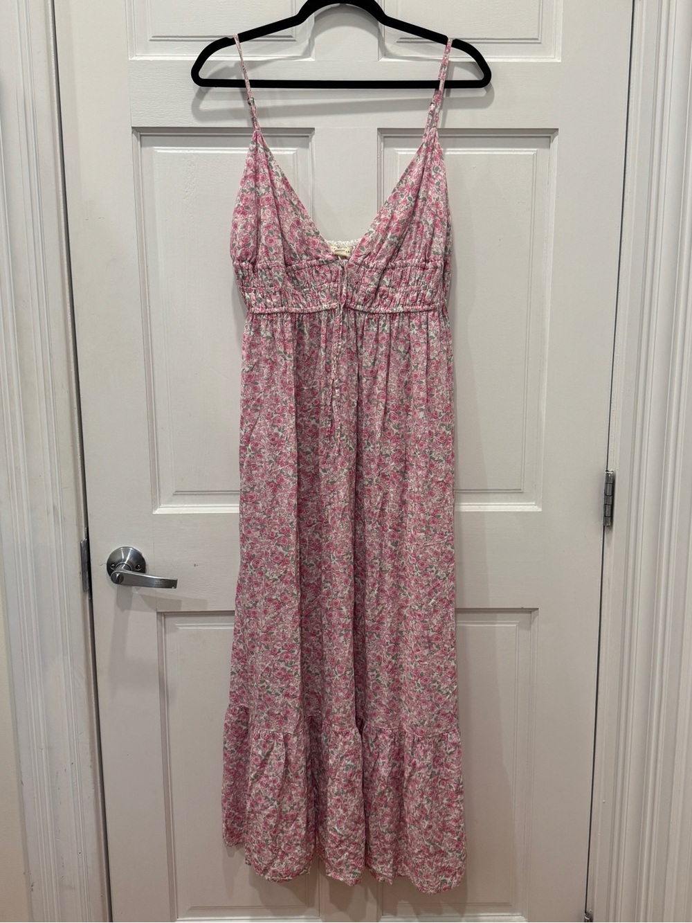 Aeropostale Pink Rose Floral Maxi Dress XL Cottagecore Coquette Fairycore Y2K